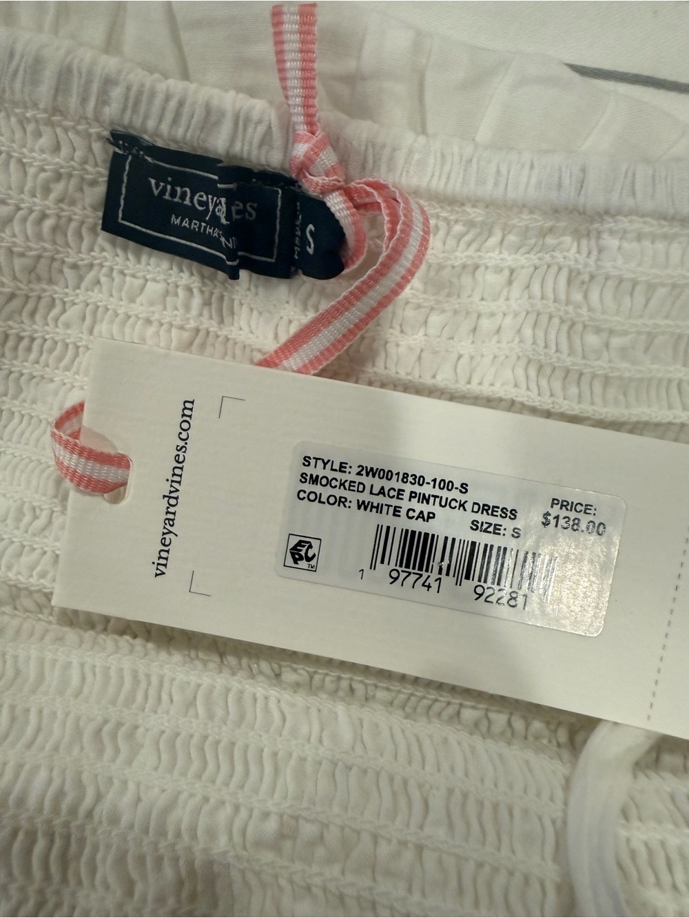 Vineyard Vines Smocked Bodice Lace Pintuck Ruffle Top size Small - Picture 10 of 10